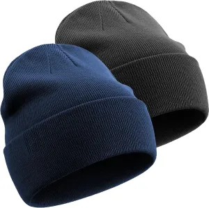 100% Cotton Beanie Hats for Women Men Winter Soft Warm Knit Cuffed Hats Fisherman Beanie Skull Cap Unisex