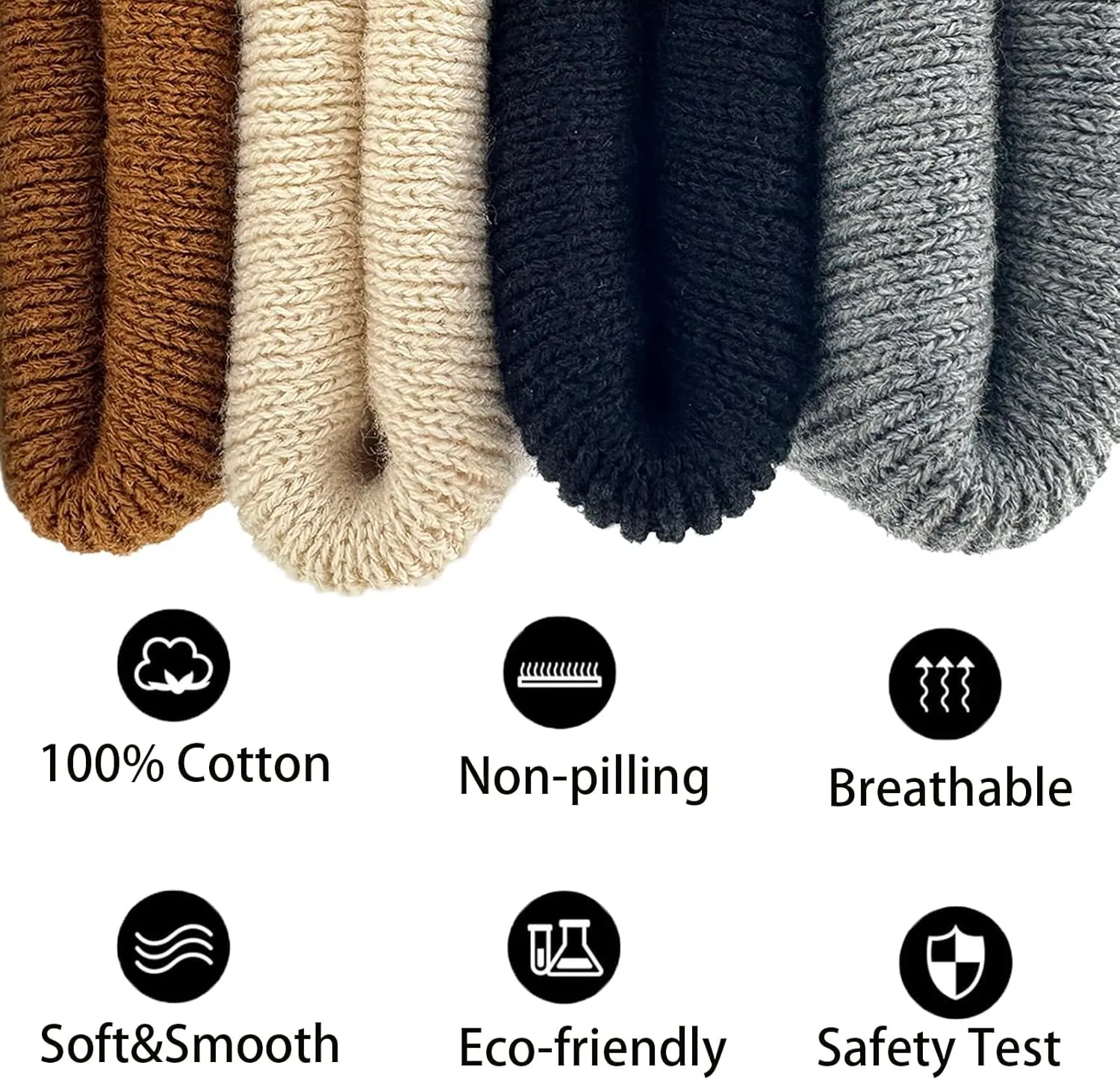 100% Cotton Beanie Hats for Women Men Winter Soft Warm Knit Cuffed Hats Fisherman Beanie Skull Cap Unisex
