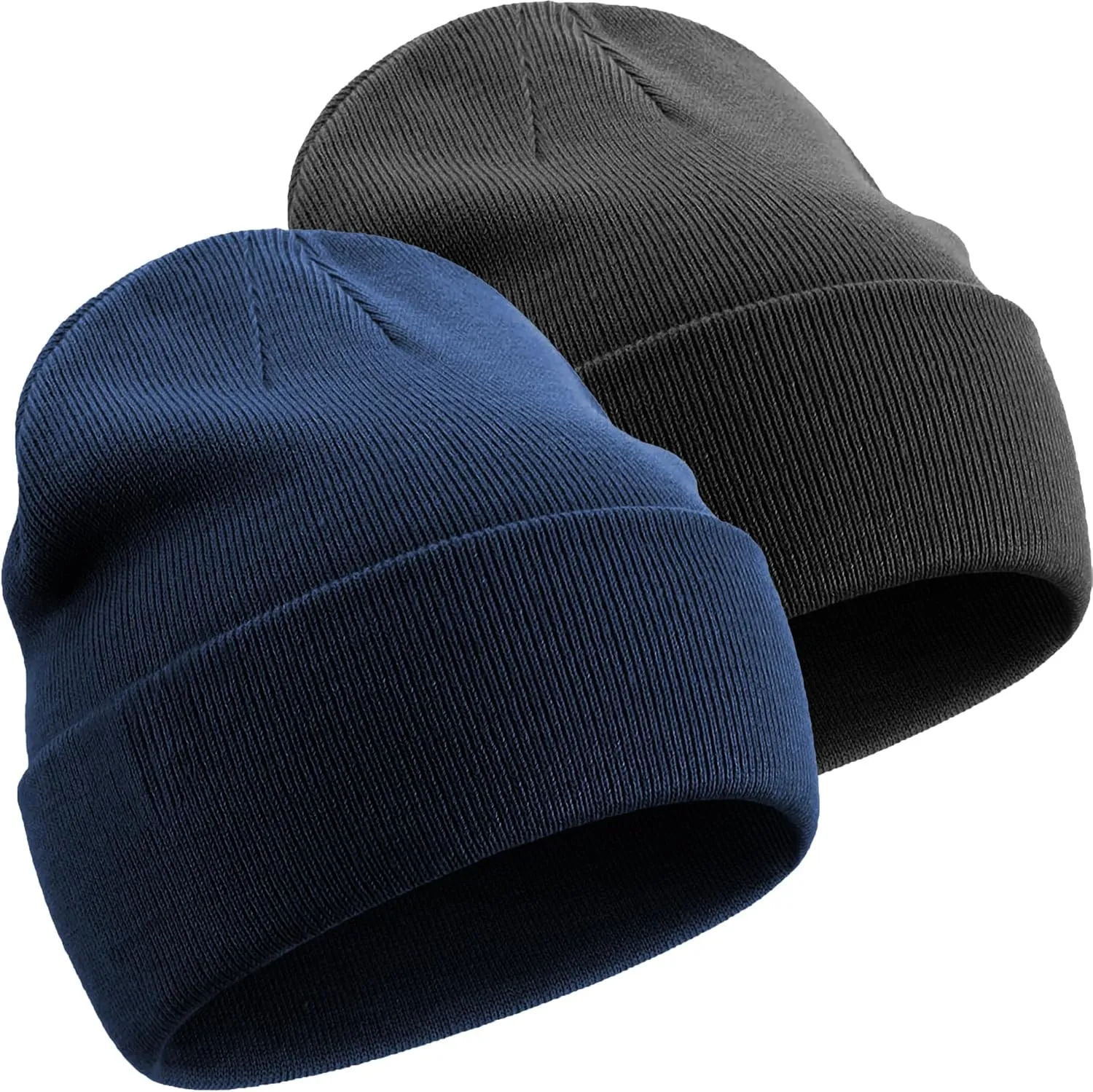 100% Cotton Beanie Hats for Women Men Winter Soft Warm Knit Cuffed Hats Fisherman Beanie Skull Cap Unisex