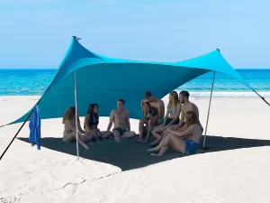 1010ft UPF50  Beach Tent Sun Shelter, Windproof Stable Outdoor Pop Up Beach Shade Canopy for Camping, Fishing, Backyard Fun or Picnics, 2 Poles