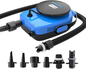 20 PSI Electric SUP Air Compressor with 7 Nozzle 12V Car Portable LCD Electric Inflatable Pump for Stand-Up Paddleboards Air Mattress Bed Boat Pool Toys