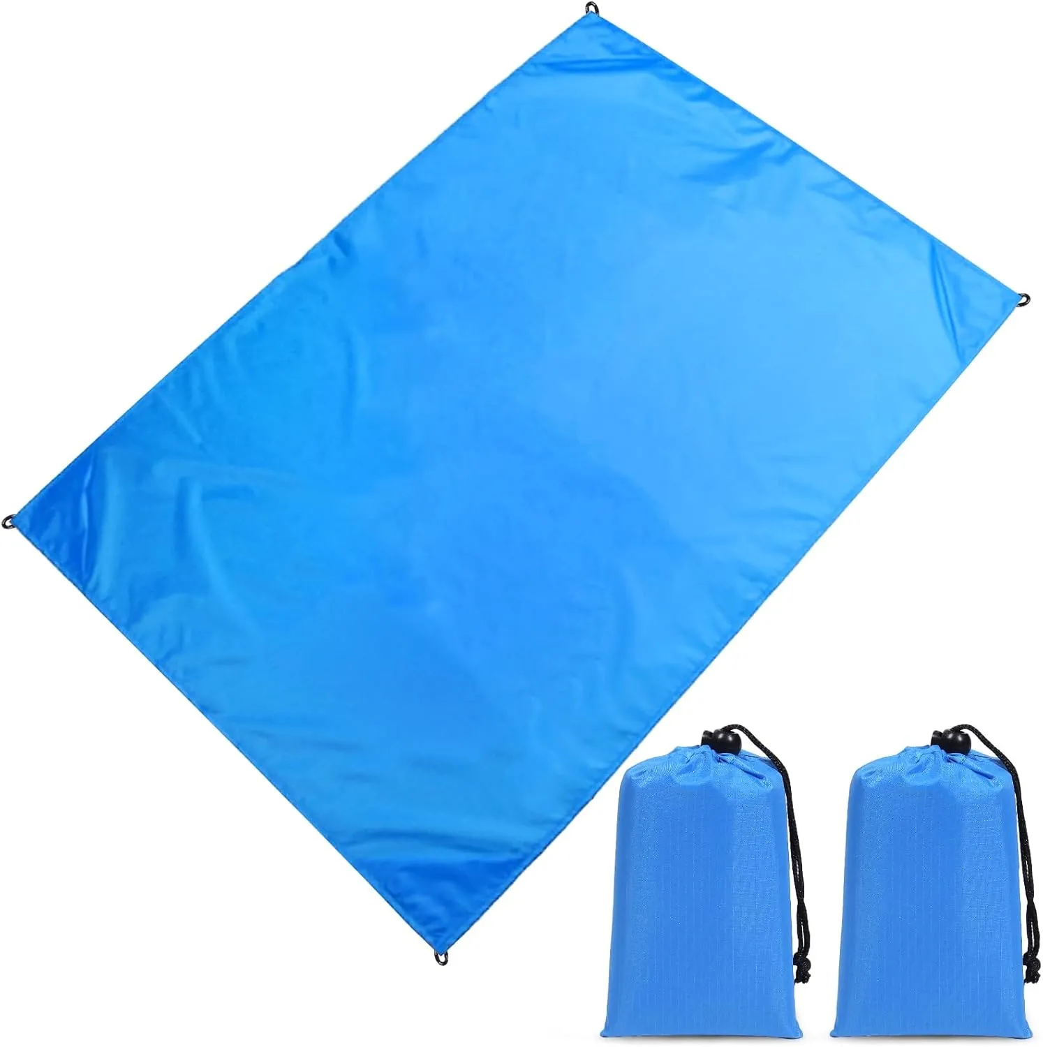 2Pcs Pocket Picnic Blanket Waterproof & SandProof Compact & Foldable for Outdoor Camping, Beach & Travel (55x40 inches)