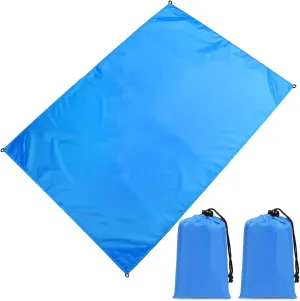 2Pcs Pocket Picnic Blanket Waterproof & SandProof Compact & Foldable for Outdoor Camping, Beach & Travel (55x40 inches)