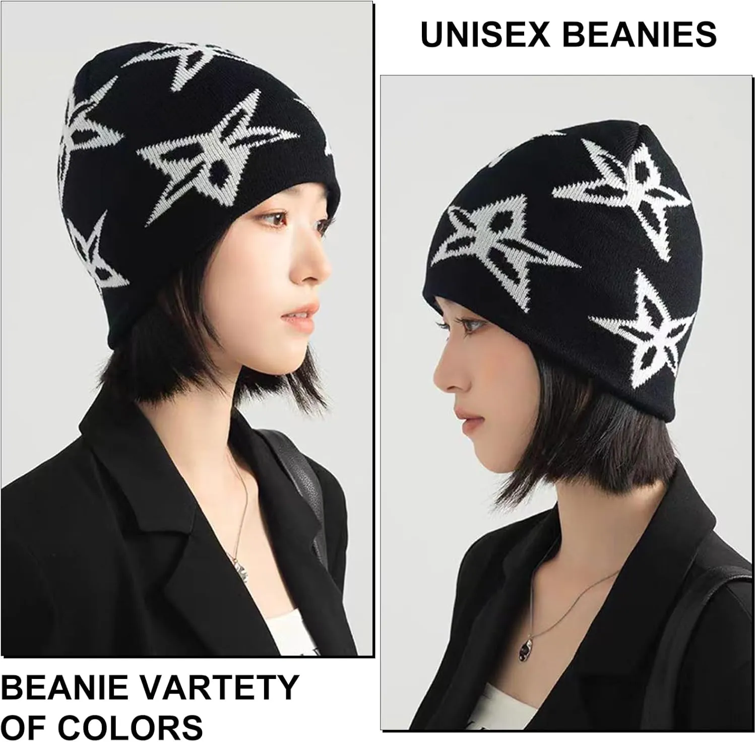 4 Pcs Beanies y2k for Women Men Spider Web Beanie Acrylic Knitted Hat Casual Beanies