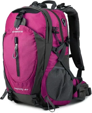 40L Waterproof Lightweight Outdoor Daypack Hiking,Camping,Travel Backpack for Women Men Pink