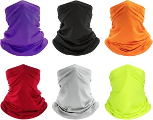 6 Pack Neck Gaiter Bandana Face Mask: Cooling Gator Mask Face Cover Neck Scarf Balaclava