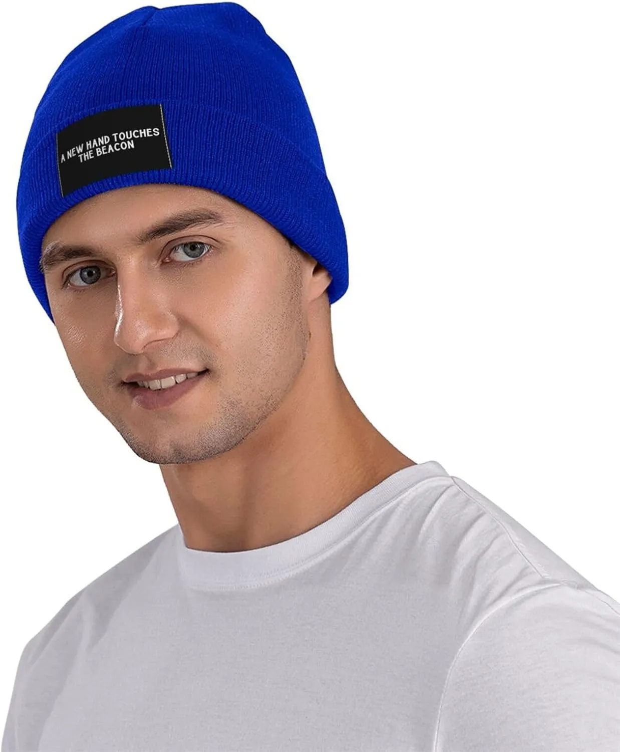 A New Hand Touches The Beacon Beanie Hats for Men Women Knit Skull Cap Cuffed Beanies Warm Winter Hats