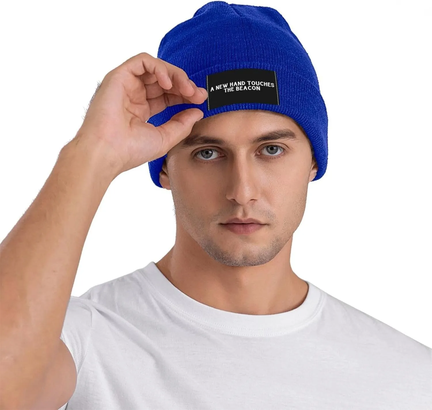 A New Hand Touches The Beacon Beanie Hats for Men Women Knit Skull Cap Cuffed Beanies Warm Winter Hats