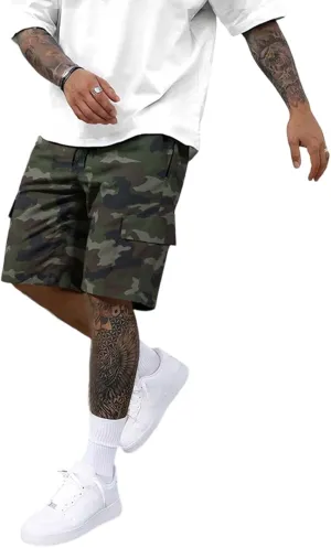 ADHOWBEW Summer Shorts for Men Carpenter Summer Tactical Stretch Big and Tall Hiking Relaxed Trunks