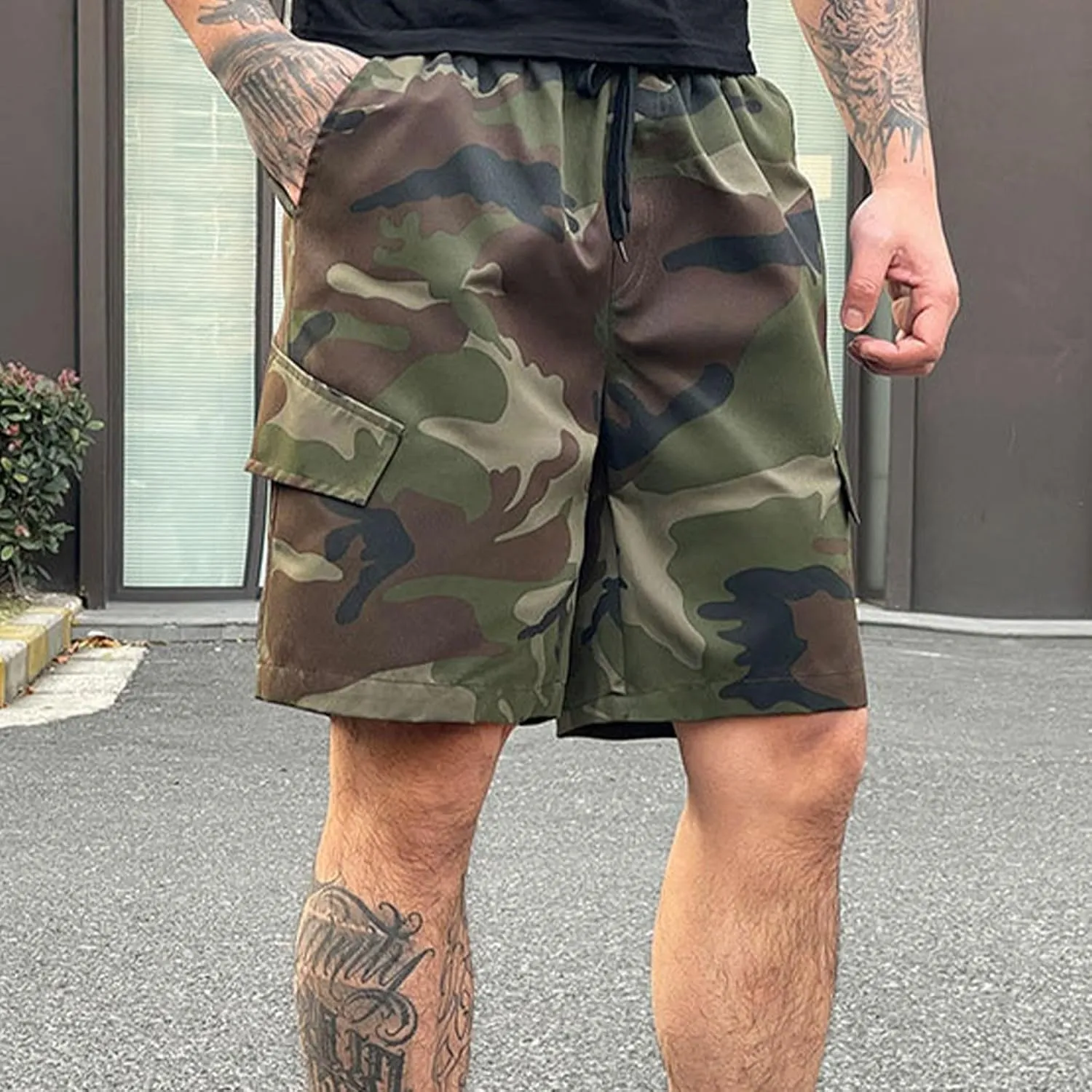 ADHOWBEW Summer Shorts for Men Carpenter Summer Tactical Stretch Big and Tall Hiking Relaxed Trunks
