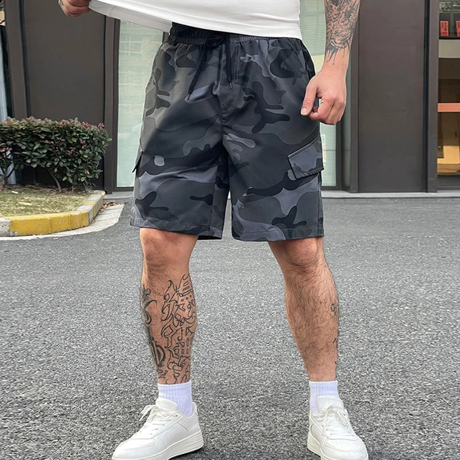 ADHOWBEW Summer Shorts for Men Carpenter Summer Tactical Stretch Big and Tall Hiking Relaxed Trunks