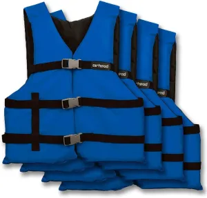 Airhead Adult General Purpose Life Vest 4-Pack, Multiple Colors Available