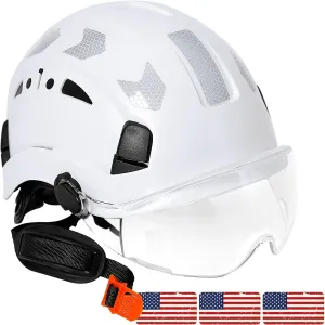 AOLAMEGS Construction Safety Hard Hat - ANSI Z89.1 Type  OSHA Approved Safety Helmets with Chin Straps Lightweight Reflective Vented ABS Hard Hats For Men Women Industrial Workwear 6-point Suspension