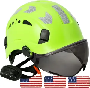 AOLAMEGS Construction Safety Hard Hat - ANSI Z89.1 Type  OSHA Approved Safety Helmets with Chin Straps Lightweight Reflective Vented ABS Hard Hats For Men Women Industrial Workwear 6-point Suspension