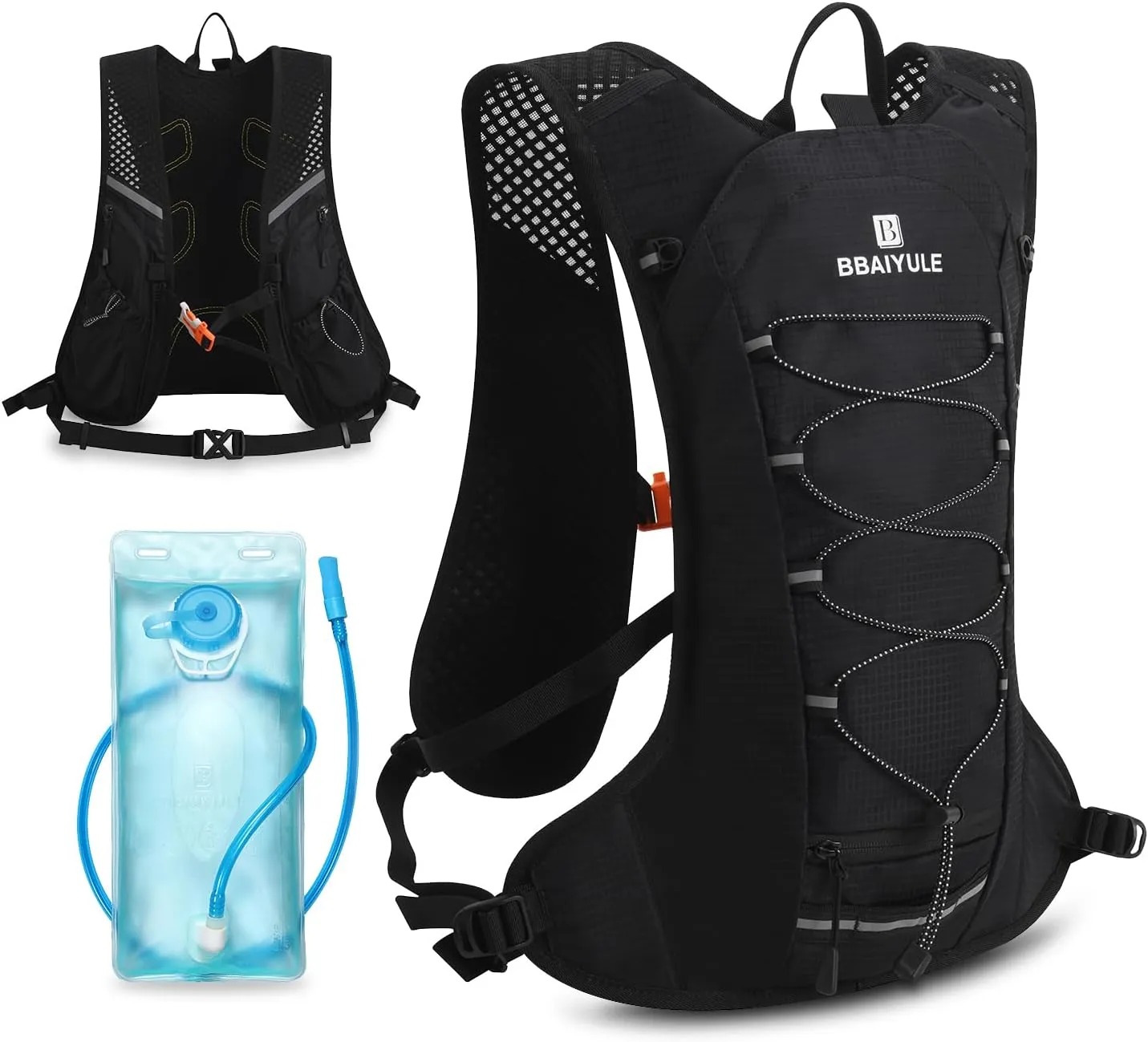 B BAIYULE Hydration Pack Backpack, 2L Water Bladder,Camel Hydrtaion Vest for Hiking Cycling Running Biking,Hydro Water Daypack for Women & Men