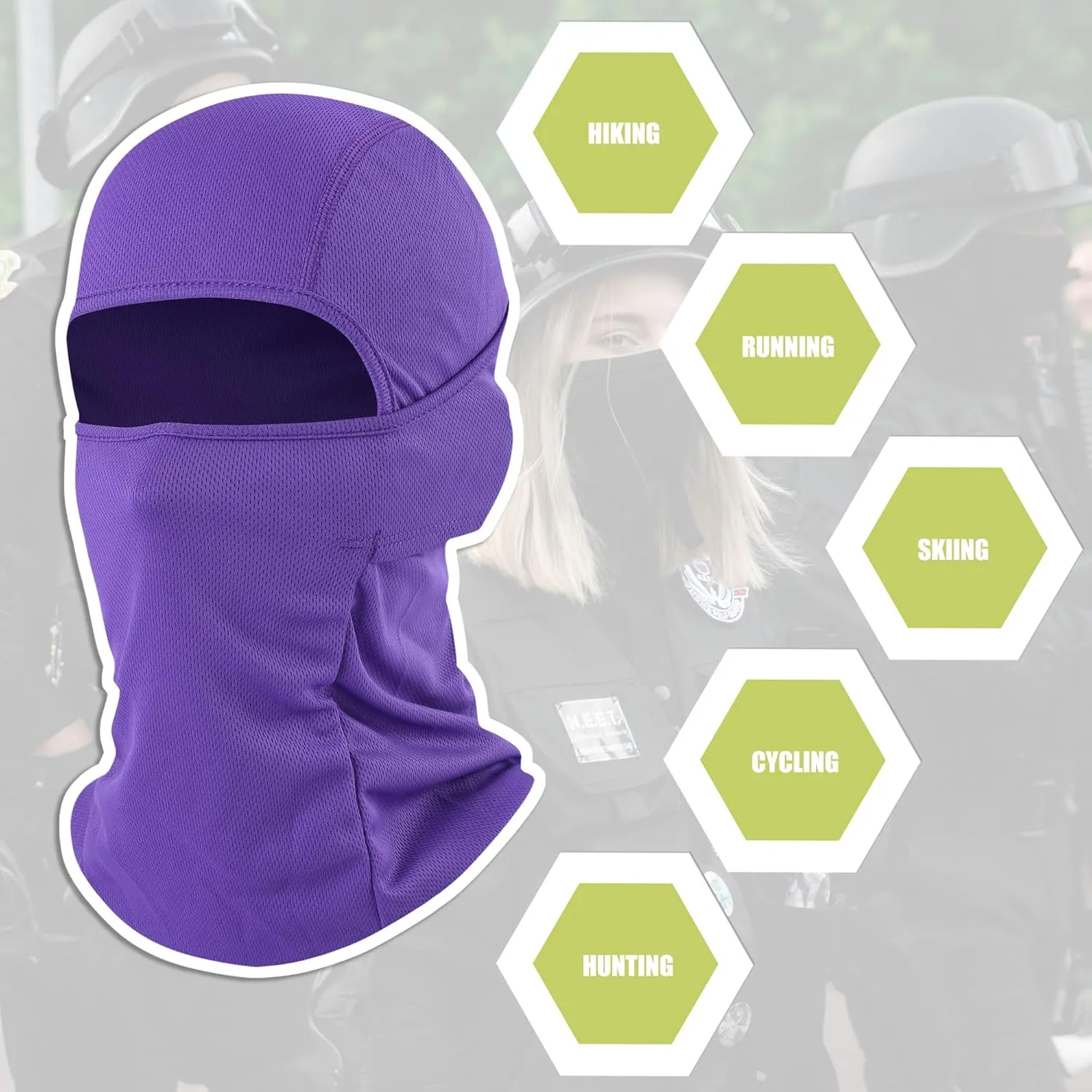 Balaclava Face Mask Adjustable Windproof UV Protection Hood