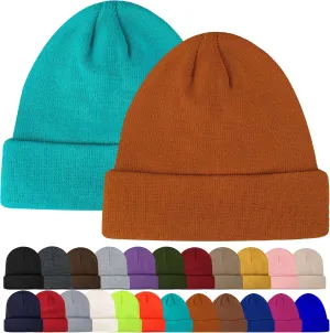 Beanies for Men Women 2 Pack Fall Winter Men's Hats Unisex Warm Knit Skullies Beanies Soft Ski Caps