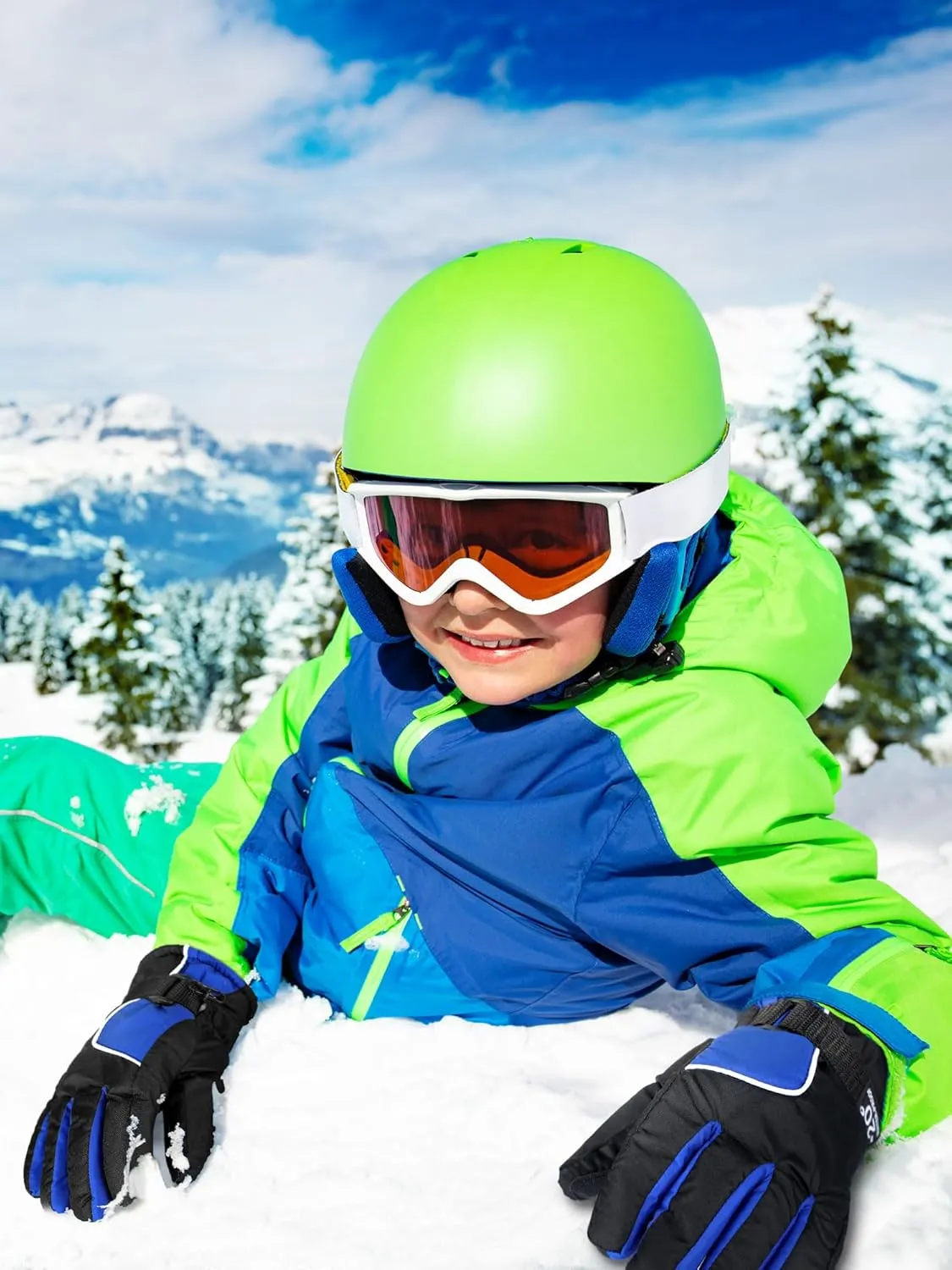 Bencailor 6 Pairs Winter Gloves for Kids Waterproof Boys Snow Ski Gloves Girls Warm Windproof Mittens for Children Outdoor