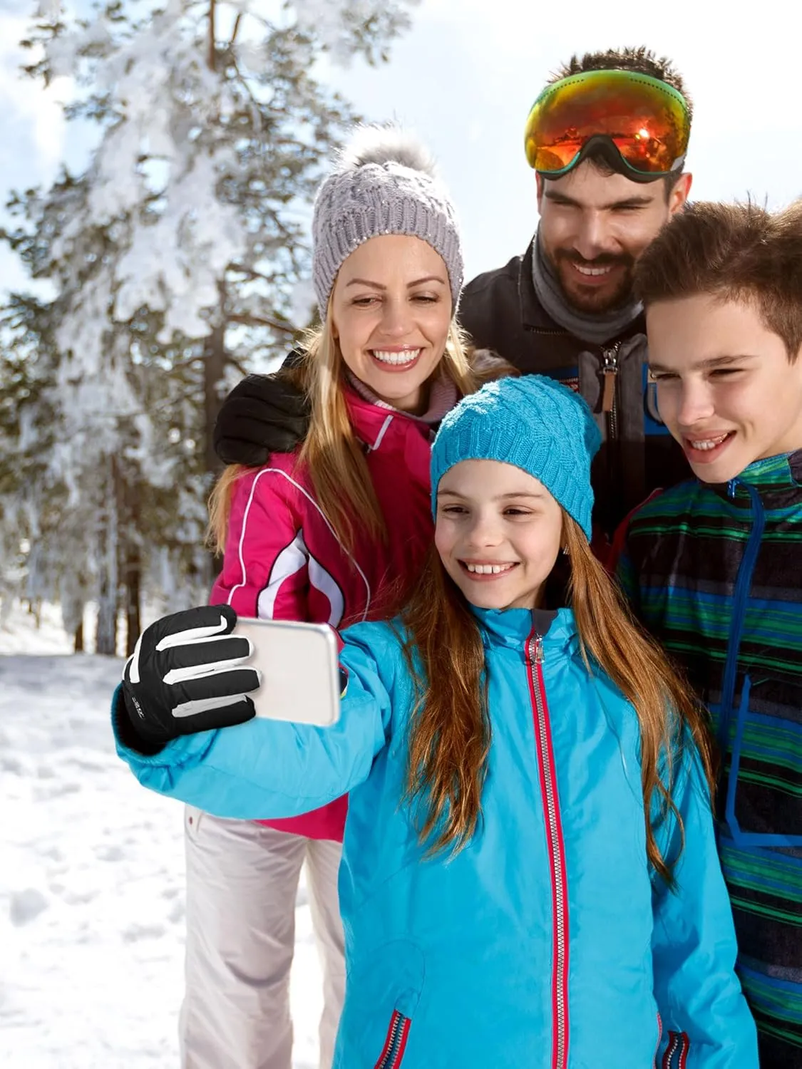 Bencailor 6 Pairs Winter Gloves for Kids Waterproof Boys Snow Ski Gloves Girls Warm Windproof Mittens for Children Outdoor
