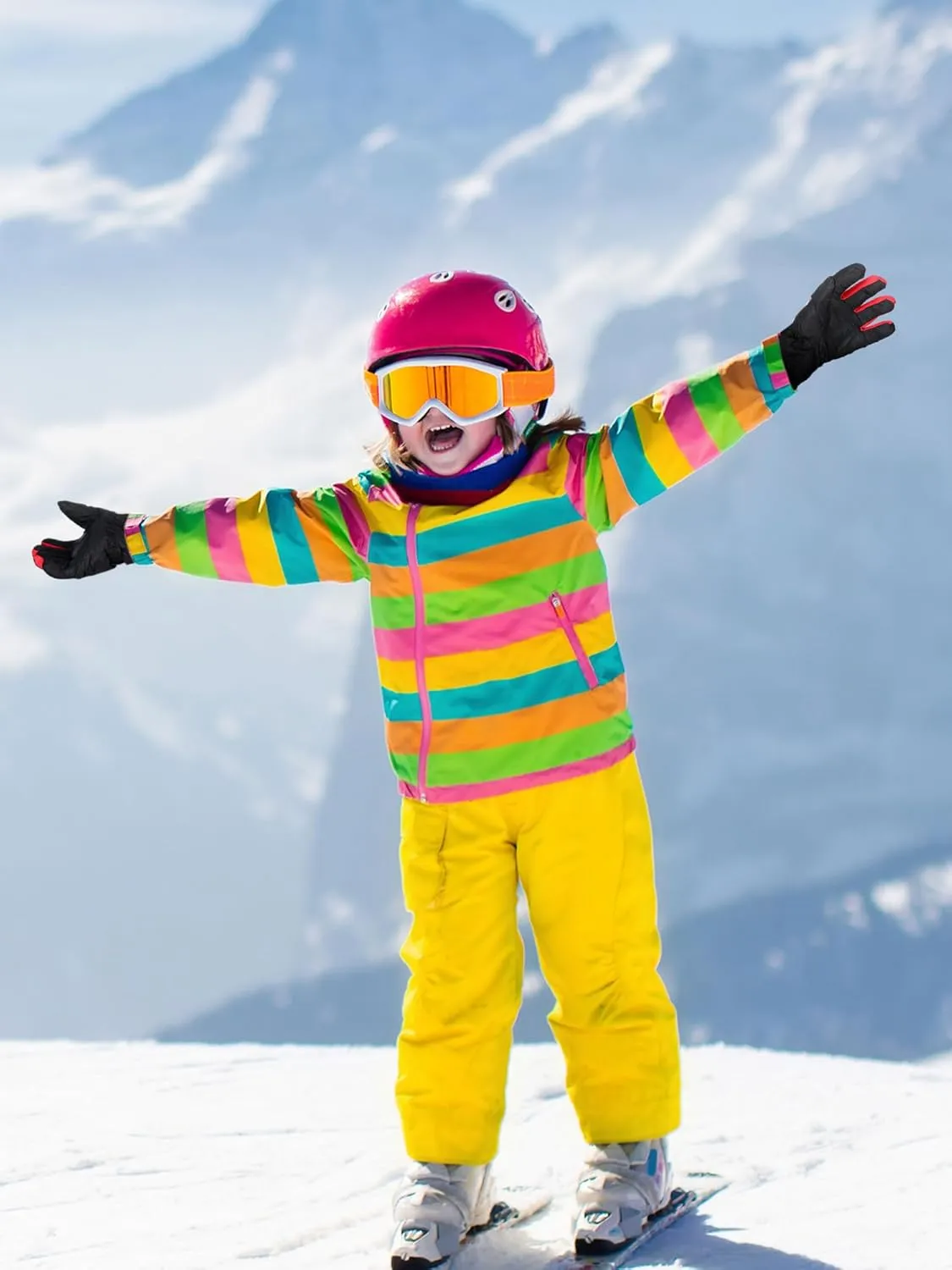 Bencailor 6 Pairs Winter Gloves for Kids Waterproof Boys Snow Ski Gloves Girls Warm Windproof Mittens for Children Outdoor