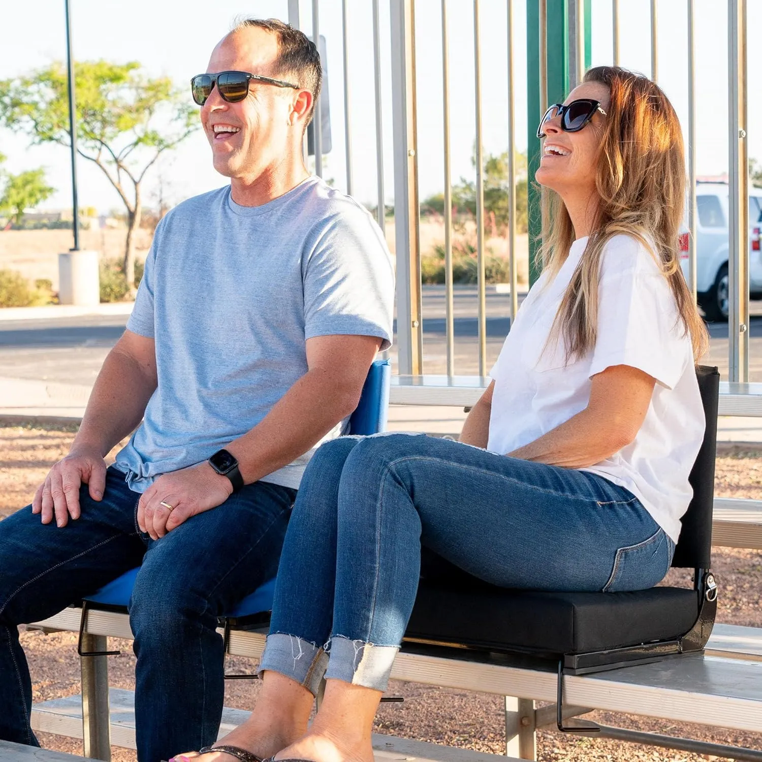BRAWNTIDE Wide Stadium Seat - Extra Thick Cushion, Great Back Support, Lightweight Chair, Multiple Storage Pockets, Compact, Ideal for Sporting Events