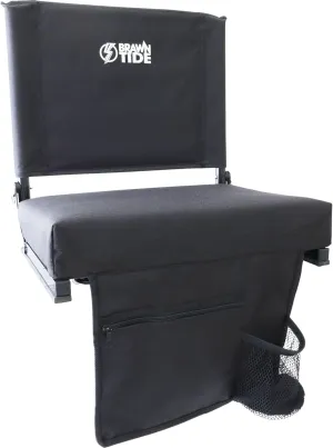 BRAWNTIDE Wide Stadium Seat - Extra Thick Cushion, Great Back Support, Lightweight Chair, Multiple Storage Pockets, Compact, Ideal for Sporting Events