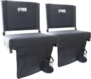 BRAWNTIDE Wide Stadium Seat - Extra Thick Cushion, Great Back Support, Lightweight Chair, Multiple Storage Pockets, Compact, Ideal for Sporting Events