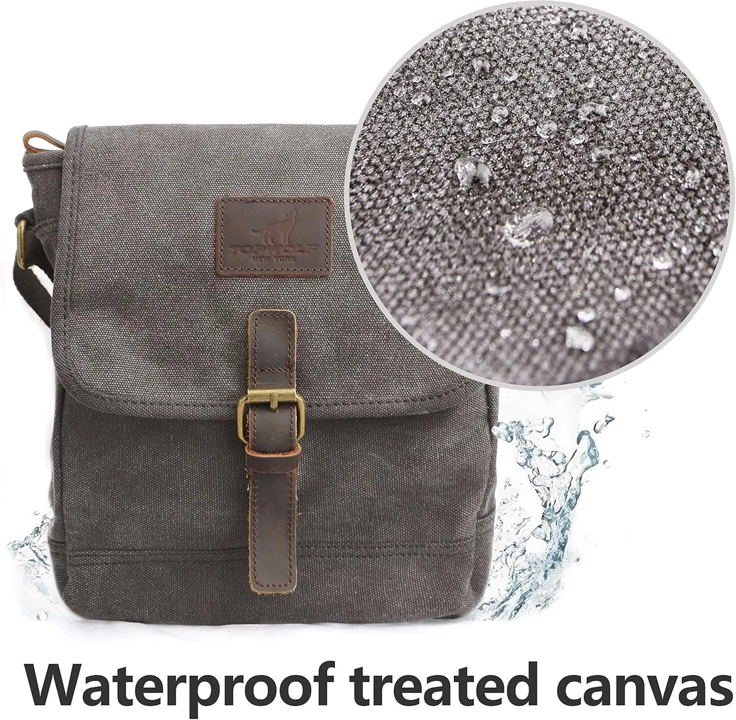 Canvas Messenger Bag Small Crossbody Bag Casual Travel Working Tools Bag Shoulder Bag Hold Phone Handset Anti Theft