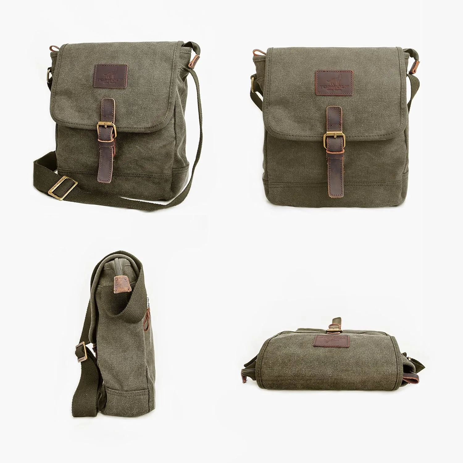 Canvas Messenger Bag Small Crossbody Bag Casual Travel Working Tools Bag Shoulder Bag Hold Phone Handset Anti Theft