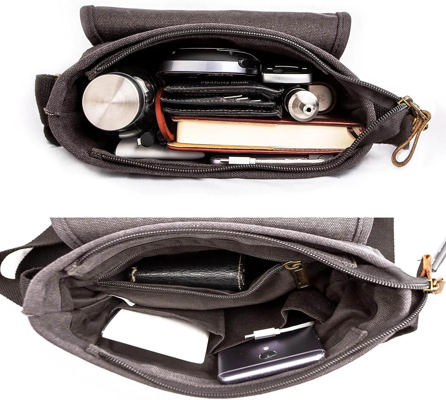 Canvas Messenger Bag Small Crossbody Bag Casual Travel Working Tools Bag Shoulder Bag Hold Phone Handset Anti Theft