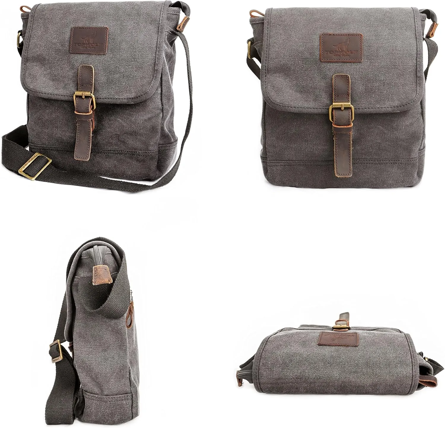Canvas Messenger Bag Small Crossbody Bag Casual Travel Working Tools Bag Shoulder Bag Hold Phone Handset Anti Theft
