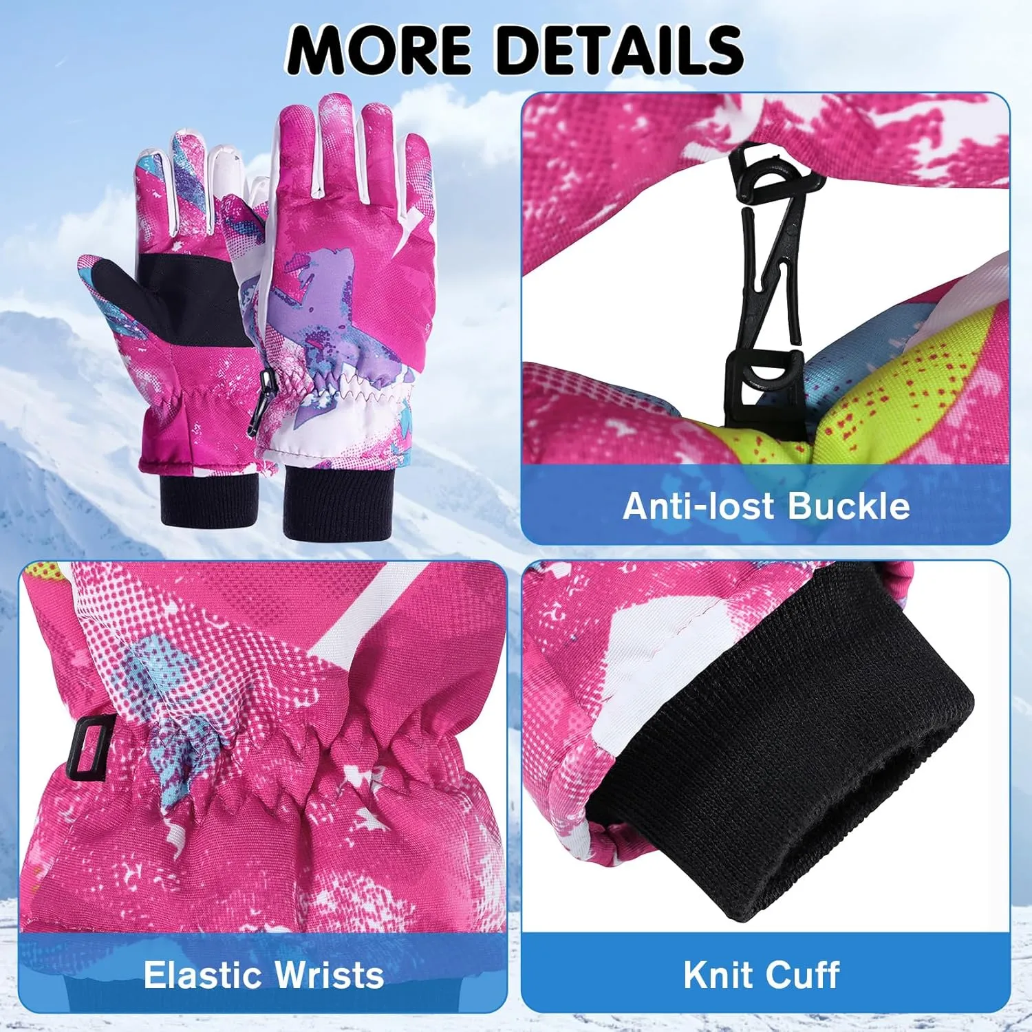 Century Star Kids Waterproof Warm Winter Ski Gloves for Boys & Girls - Sport Mittens