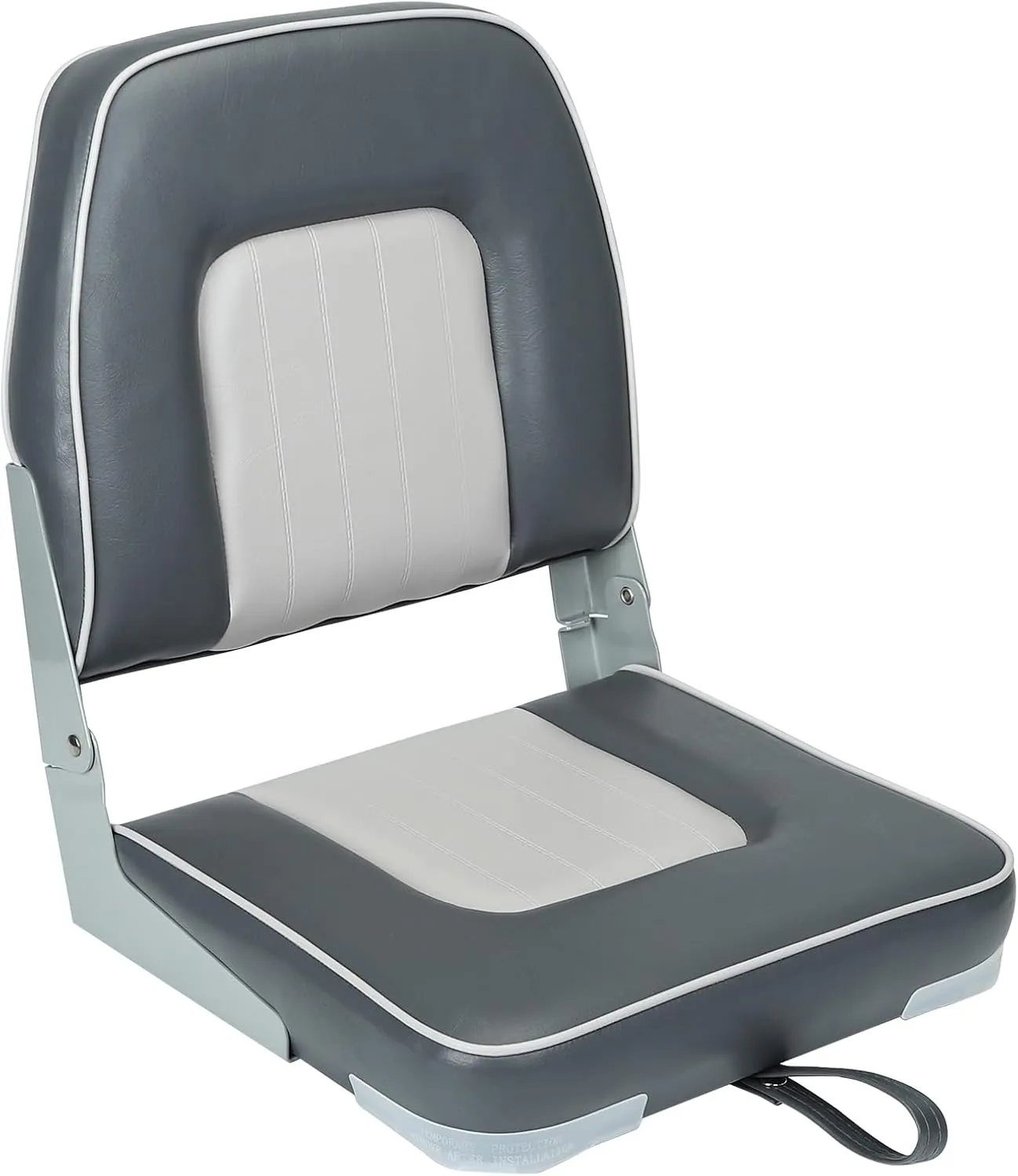 Classic Low Back Fishing Boat Seat Folding Marine Bass Jon Boat Seats (Darkgray/Lightgray)