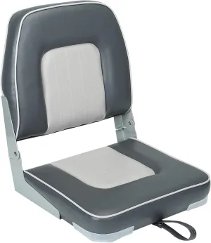 Classic Low Back Fishing Boat Seat Folding Marine Bass Jon Boat Seats (Darkgray/Lightgray)