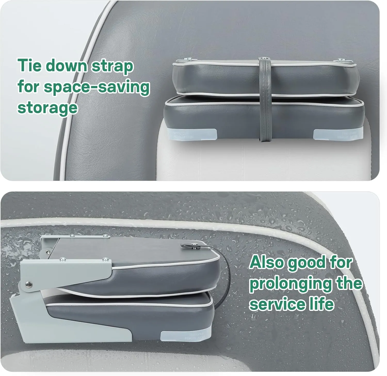 Classic Low Back Fishing Boat Seat Folding Marine Bass Jon Boat Seats (Darkgray/Lightgray)