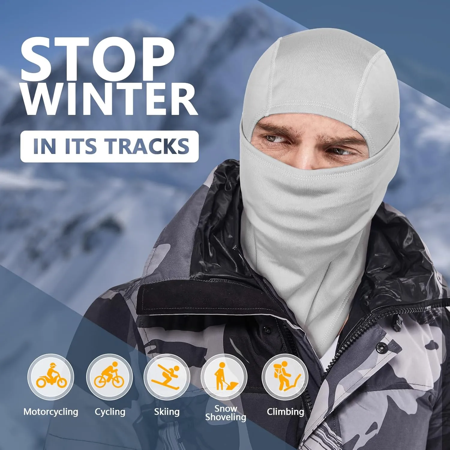Cold Weather Winter Ski Mask Masks for Men Women Thermal Balaclava Full Face Mask Neck Warmer Hood for Running Skiing