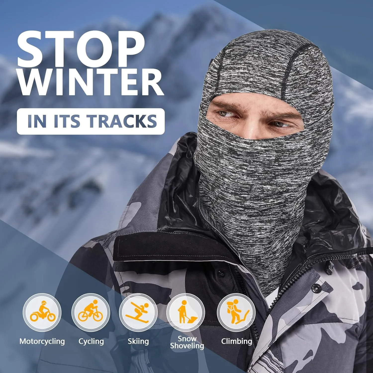 Cold Weather Winter Ski Mask Masks for Men Women Thermal Balaclava Full Face Mask Neck Warmer Hood for Running Skiing