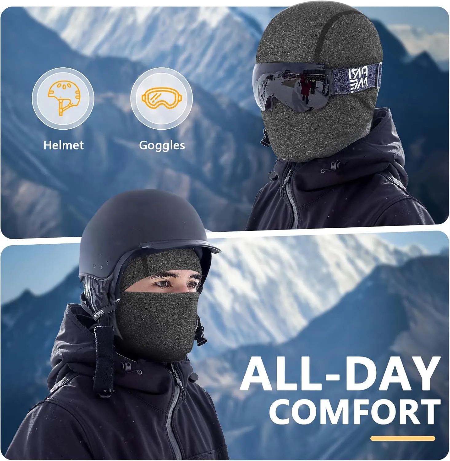 Cold Weather Winter Ski Mask Masks for Men Women Thermal Balaclava Full Face Mask Neck Warmer Hood for Running Skiing
