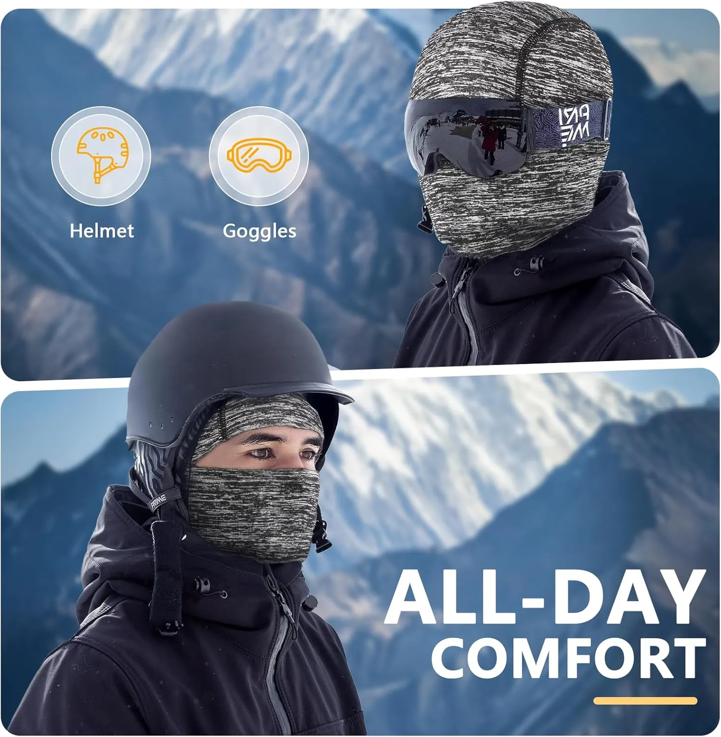 Cold Weather Winter Ski Mask Masks for Men Women Thermal Balaclava Full Face Mask Neck Warmer Hood for Running Skiing