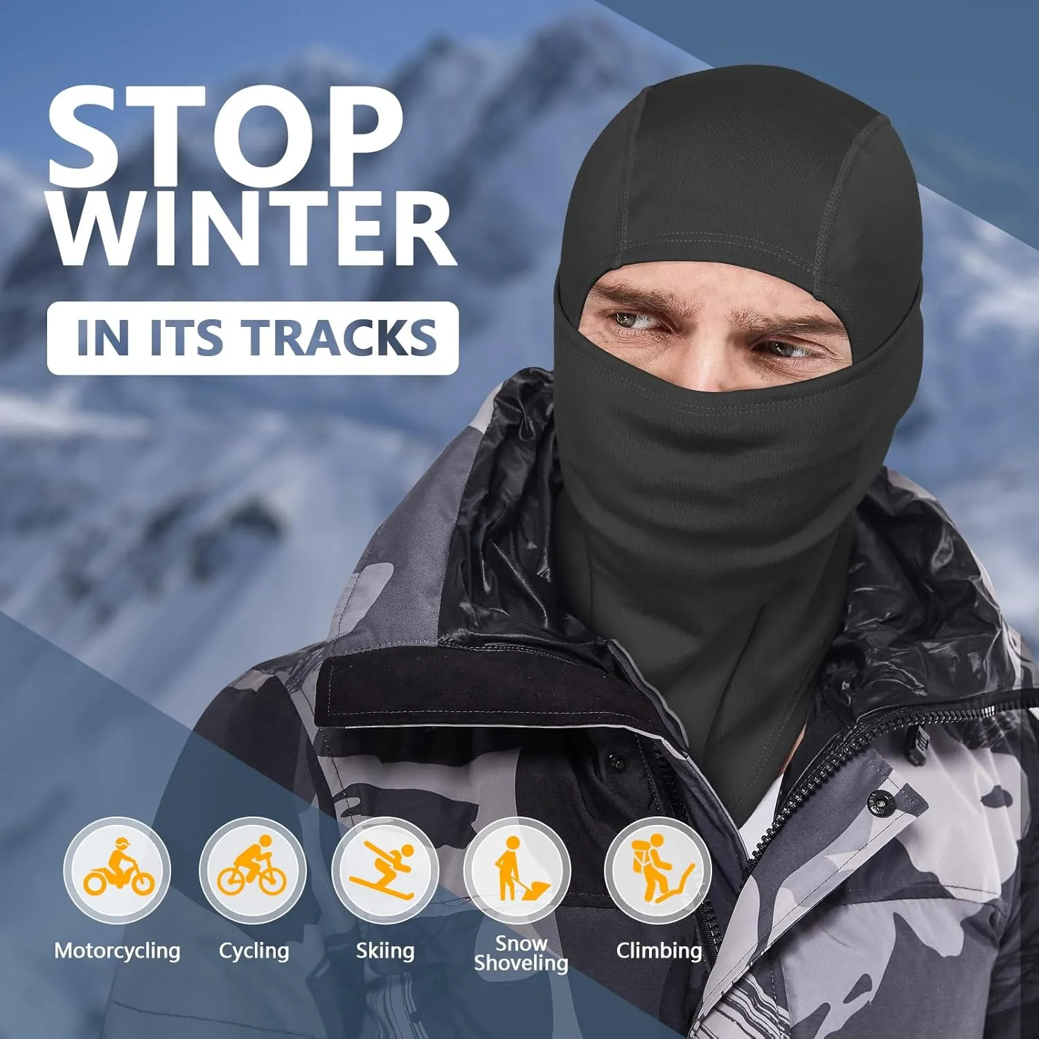 Cold Weather Winter Ski Mask Masks for Men Women Thermal Balaclava Full Face Mask Neck Warmer Hood for Running Skiing