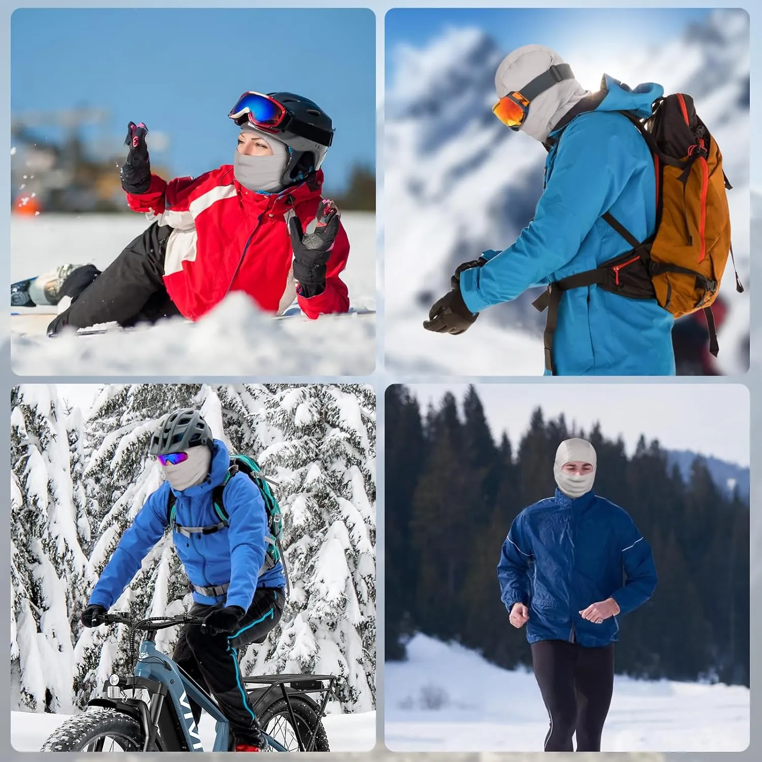 Cold Weather Winter Ski Mask Masks for Men Women Thermal Balaclava Full Face Mask Neck Warmer Hood for Running Skiing