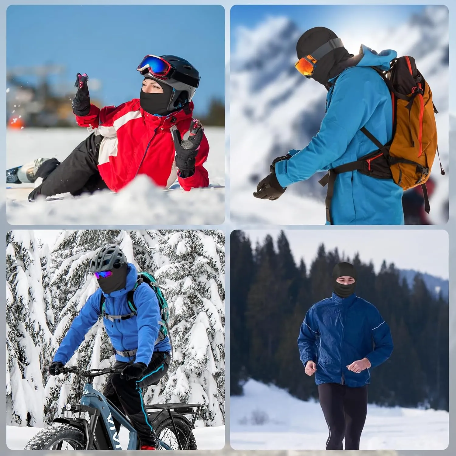 Cold Weather Winter Ski Mask Masks for Men Women Thermal Balaclava Full Face Mask Neck Warmer Hood for Running Skiing