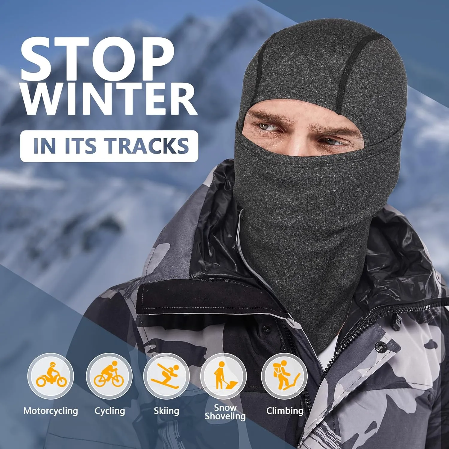 Cold Weather Winter Ski Mask Masks for Men Women Thermal Balaclava Full Face Mask Neck Warmer Hood for Running Skiing