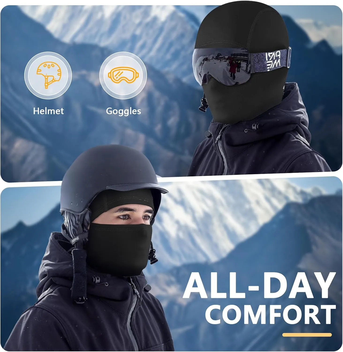 Cold Weather Winter Ski Mask Masks for Men Women Thermal Balaclava Full Face Mask Neck Warmer Hood for Running Skiing