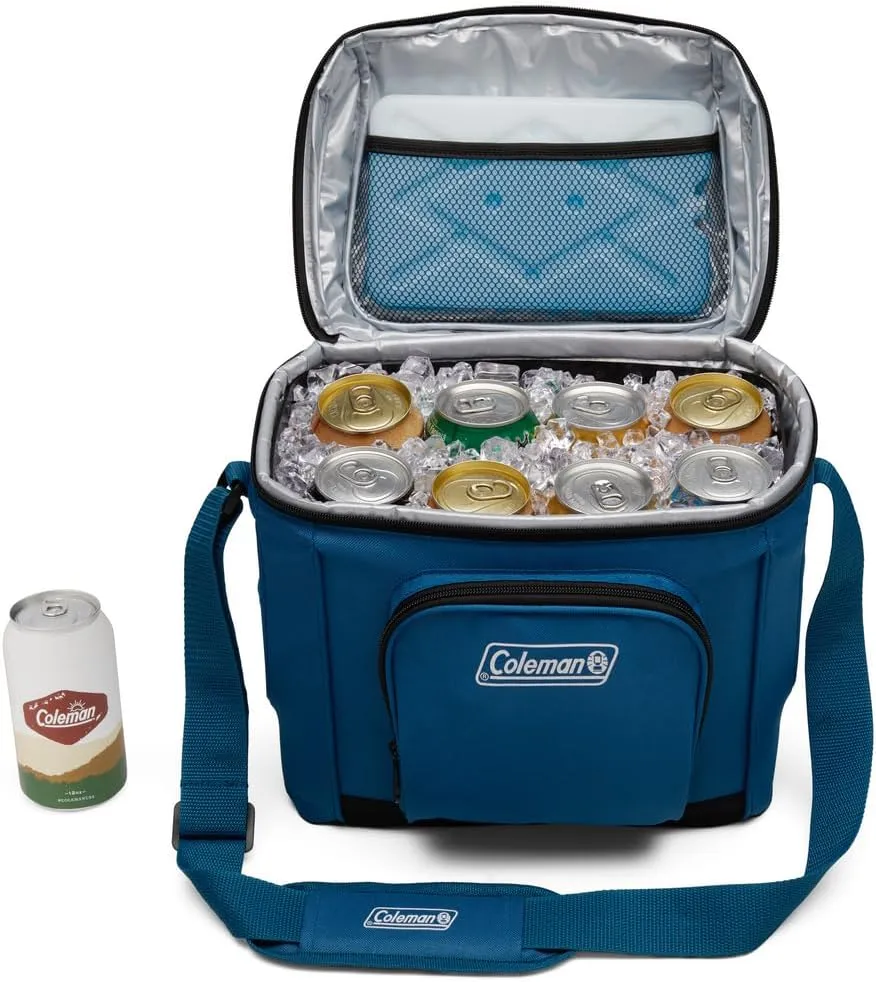 Coleman Chiller Insulated Soft Cooler, Leakproof 9/16/30 Can Cooler with 12  Hour Ice Retention, Made with Recycled Materials