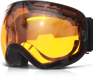 COPOZZ Ski Goggles, G1 OTG Snowboard Snow Goggles for Men Women Youth, Interchangeable Double Layer Anti Fog UV Protection