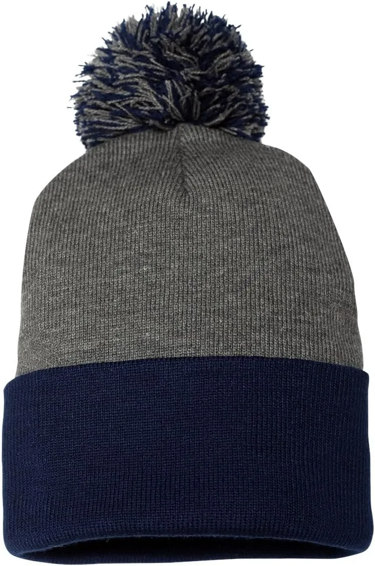 Custom Embroidered Beanie Men Women Unisex Cuffed Knit Pom Skull Cap Hat