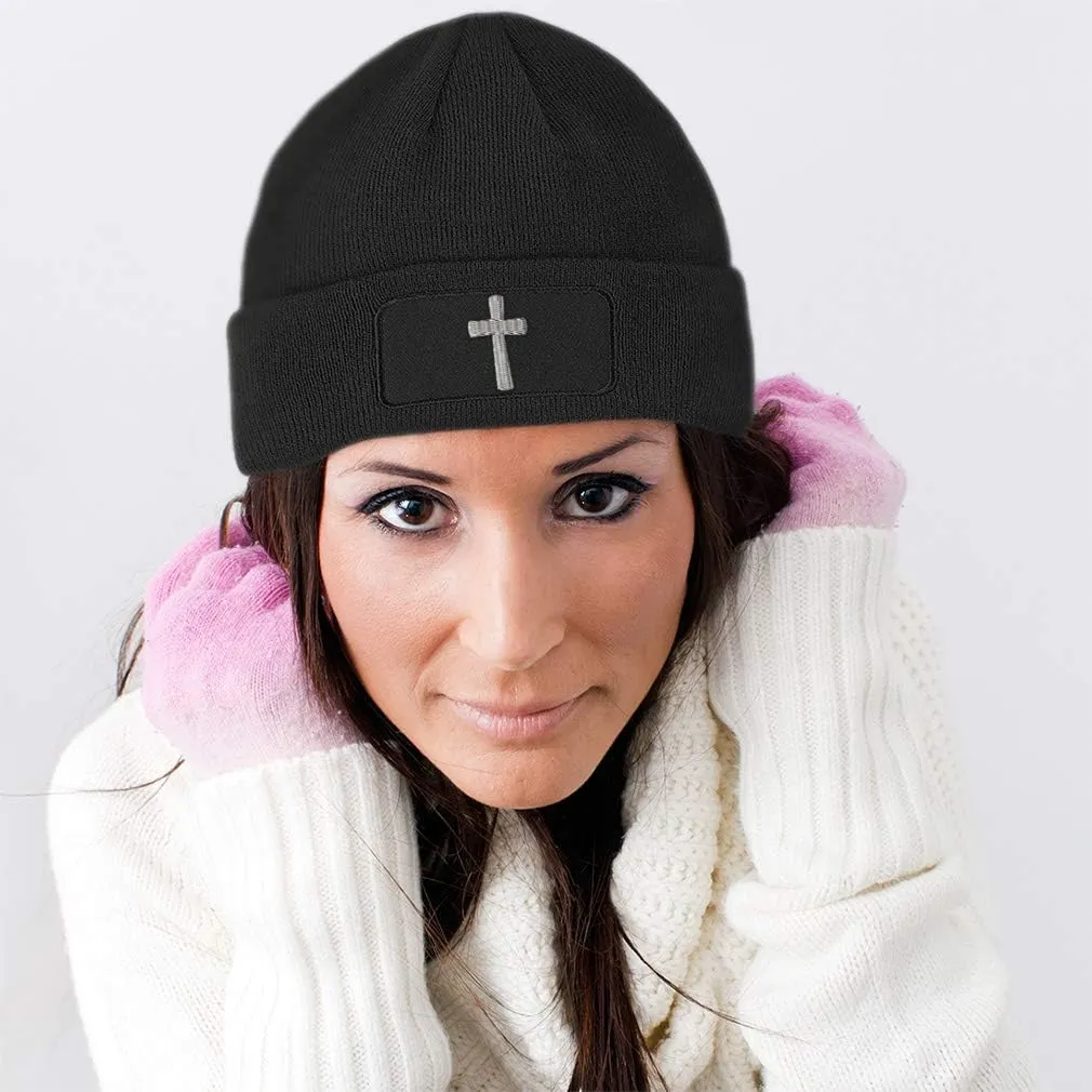 Custom Patch Beanie Cone Cross White Embroidery Skull Cap Hats for Men & Women