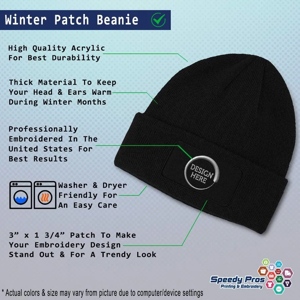Custom Patch Beanie Cone Cross White Embroidery Skull Cap Hats for Men & Women