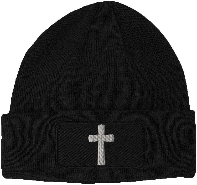 Custom Patch Beanie Cone Cross White Embroidery Skull Cap Hats for Men & Women